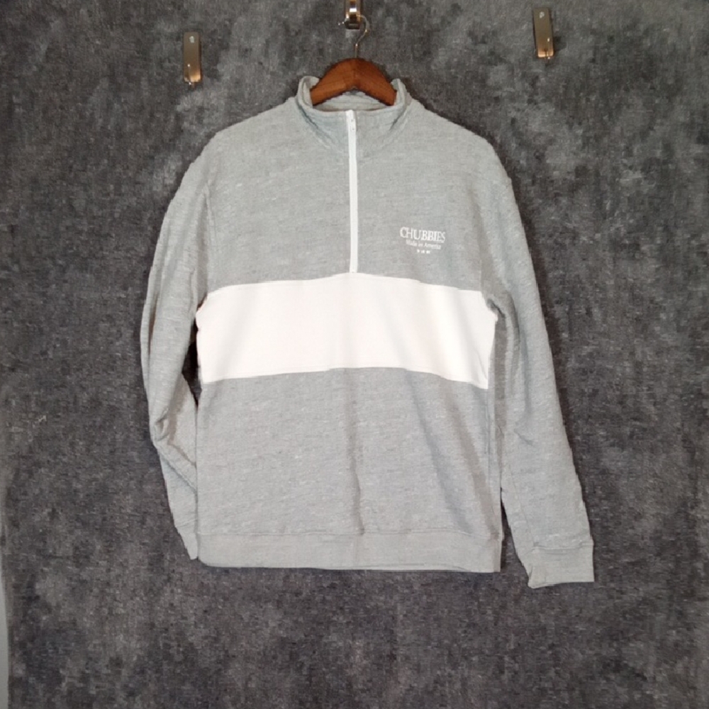 Chubbies Men's Zip-Up Sweater 1/4 Zip Long Sleeve Made In USA SIZE M